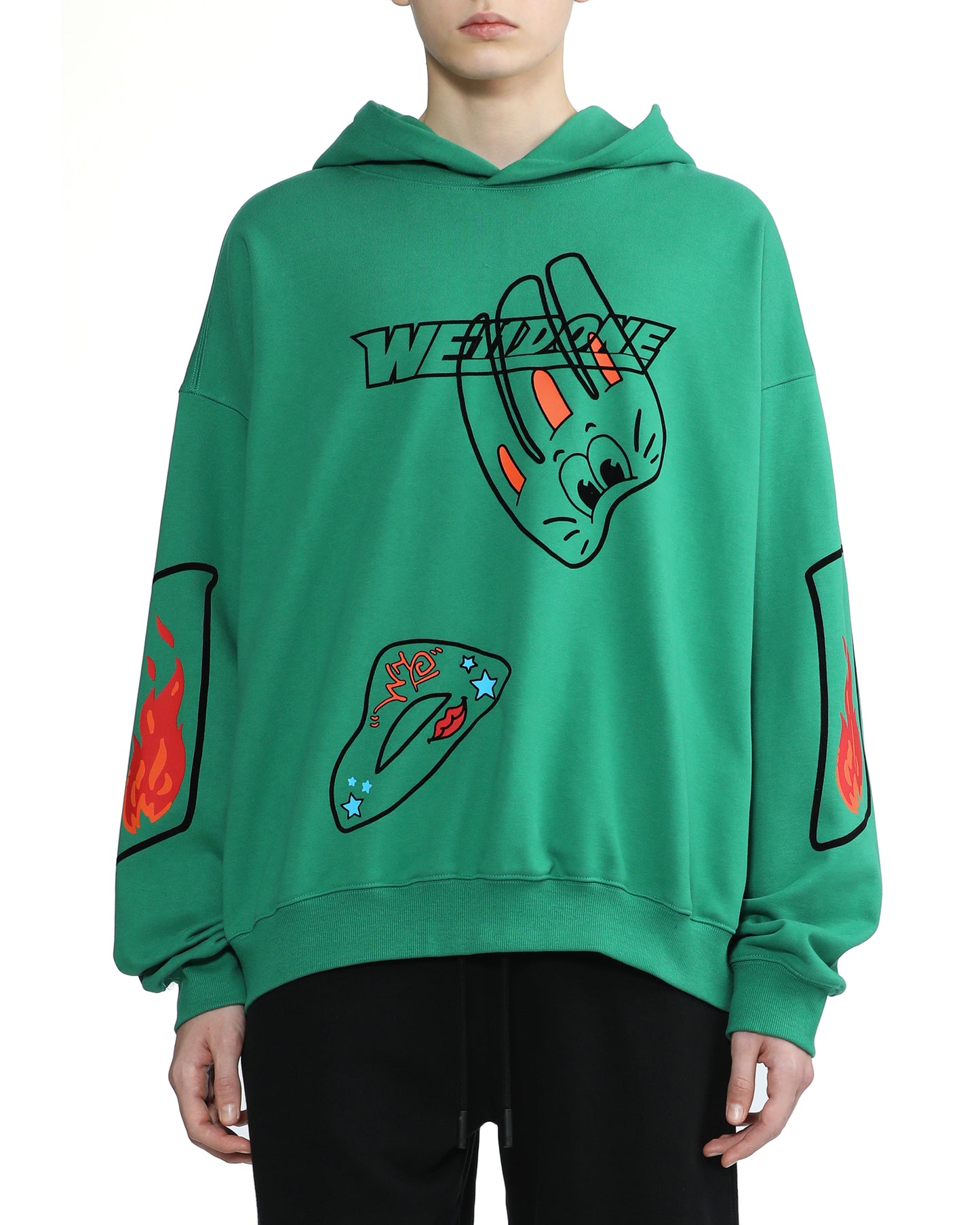 WE11DONE Logo graffiti hoodie