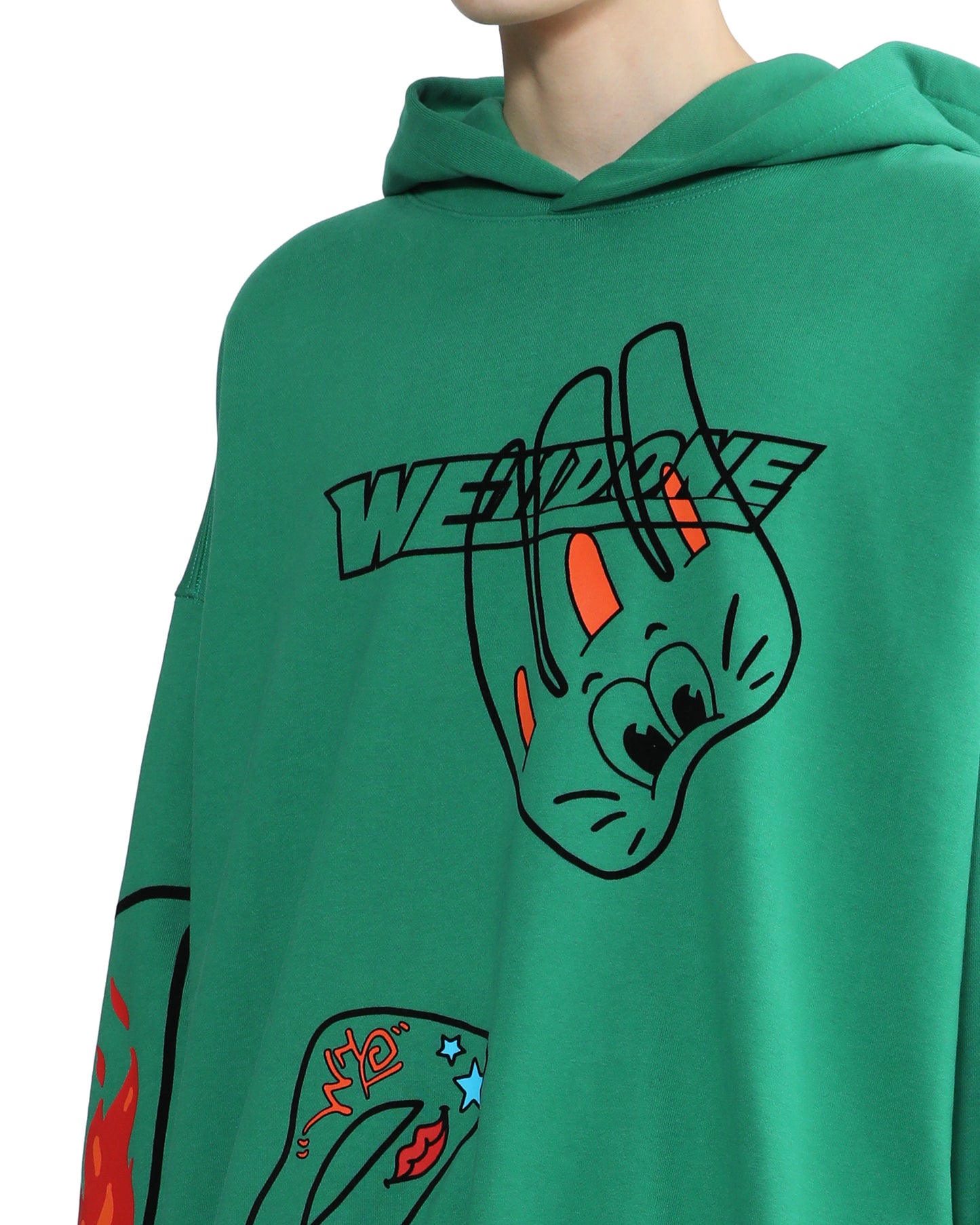 WE11DONE Logo graffiti hoodie