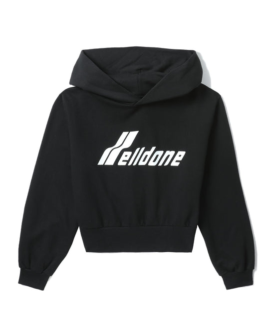 WE11DONE Lettering symbol crop hoodie