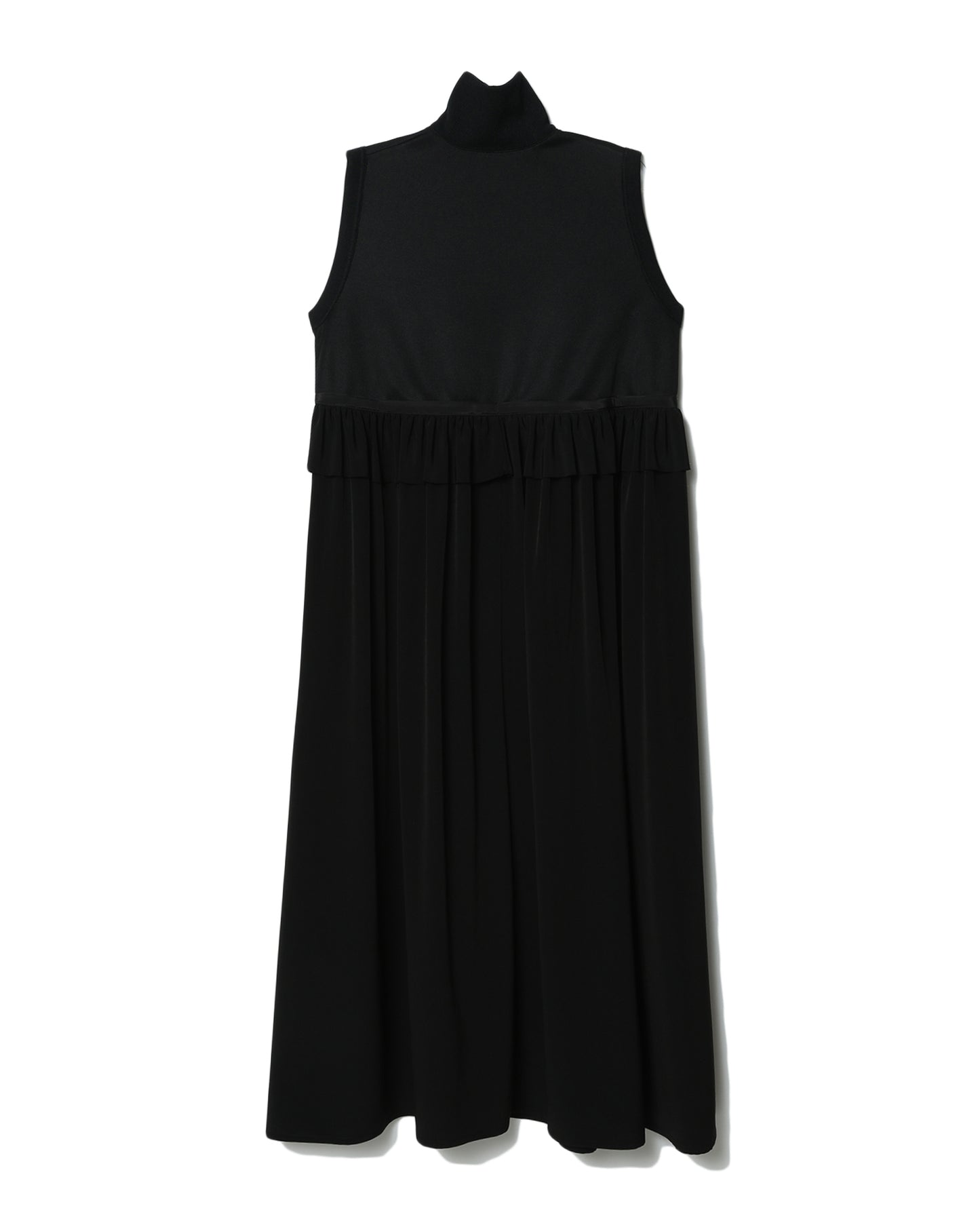 Y'S Polyester ruffle sleeveless dress