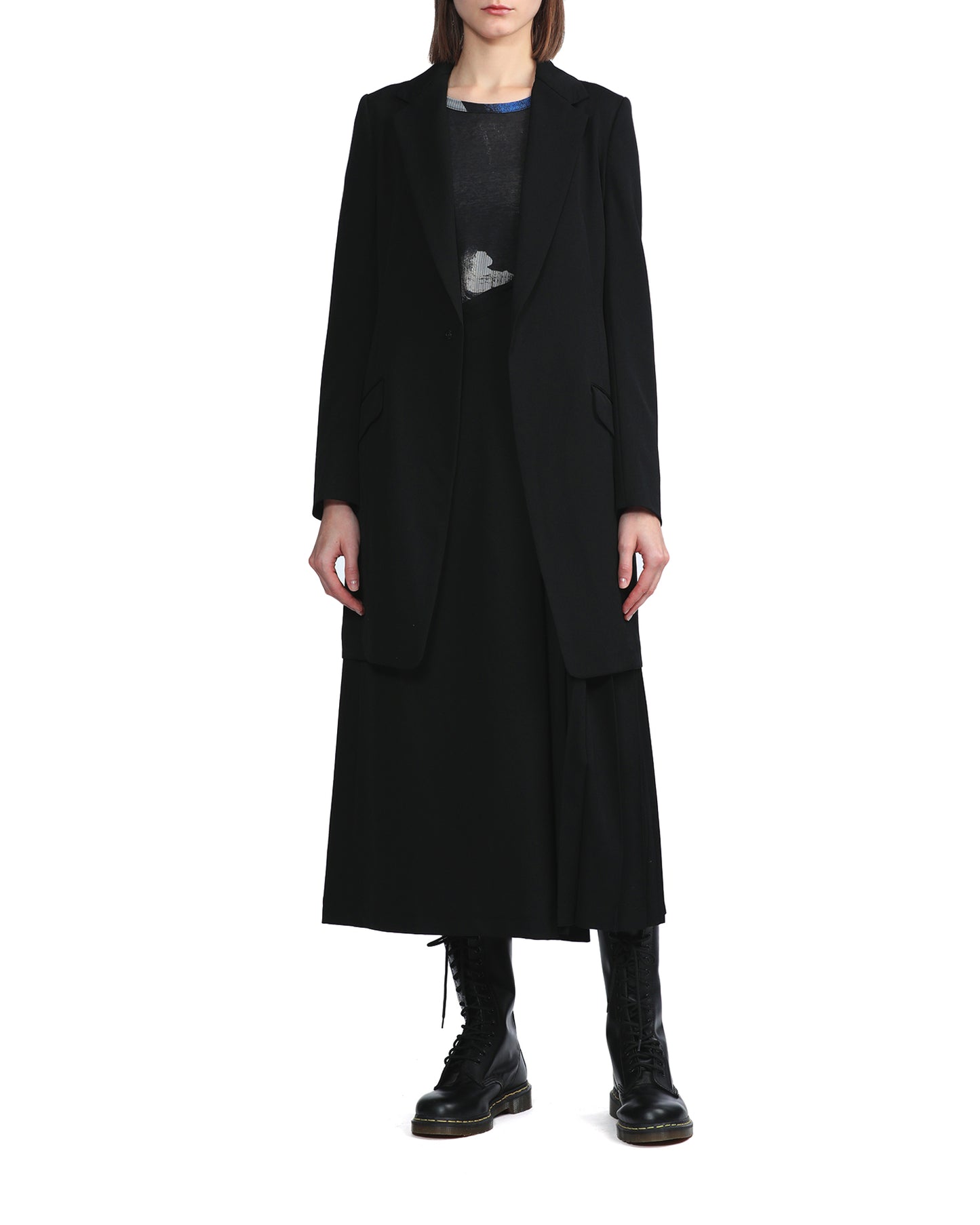 Y'S Notched lapel long jacket