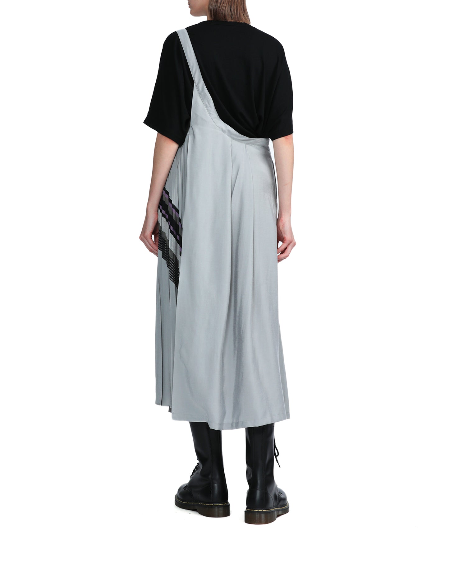 Y'S One shoulder suspender skirt