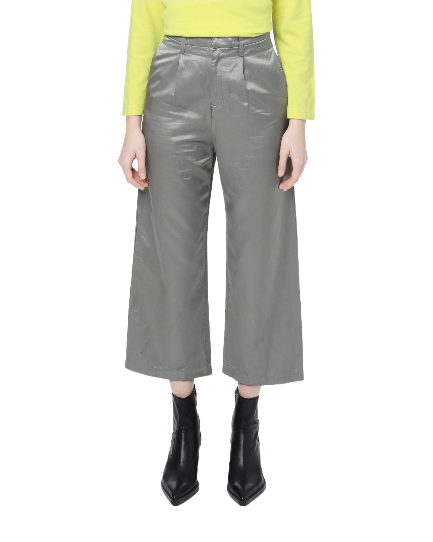 ZUCCA Metallic straight-fit pants.