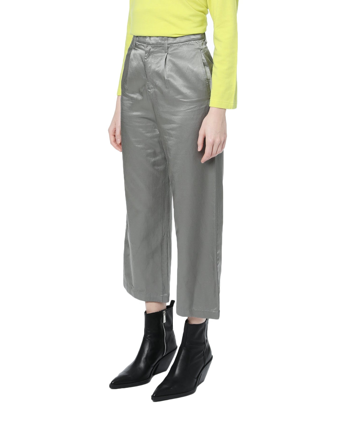 ZUCCA Metallic straight-fit pants.