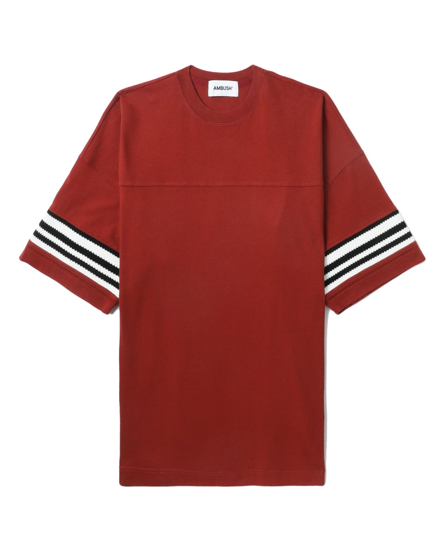 AMBUSH stripe trimmed tee red