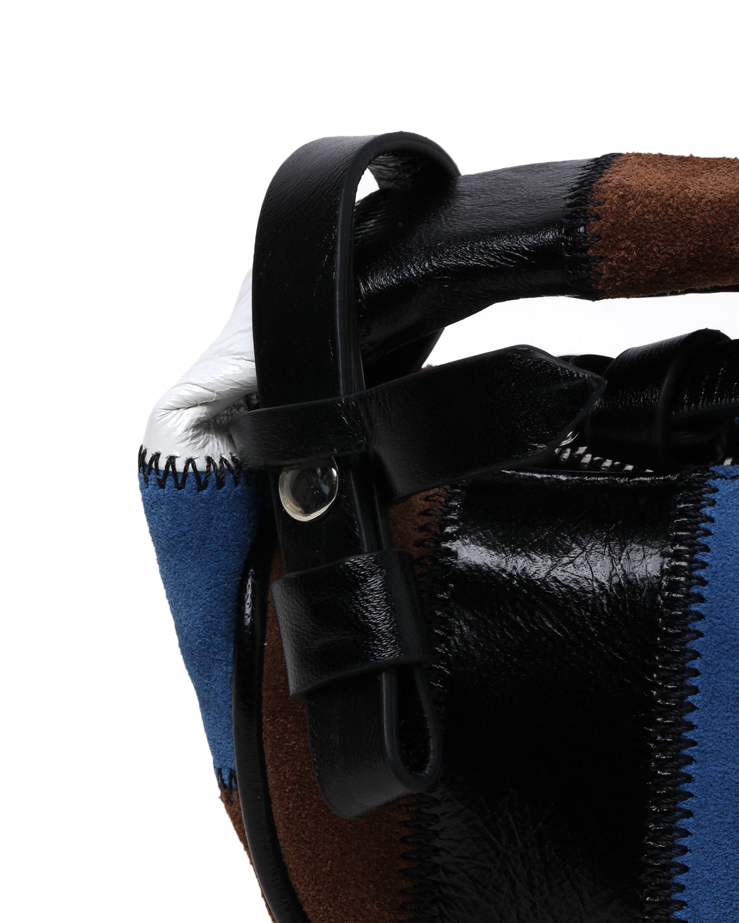 BY FAR Micro Cush patchwork leather bag