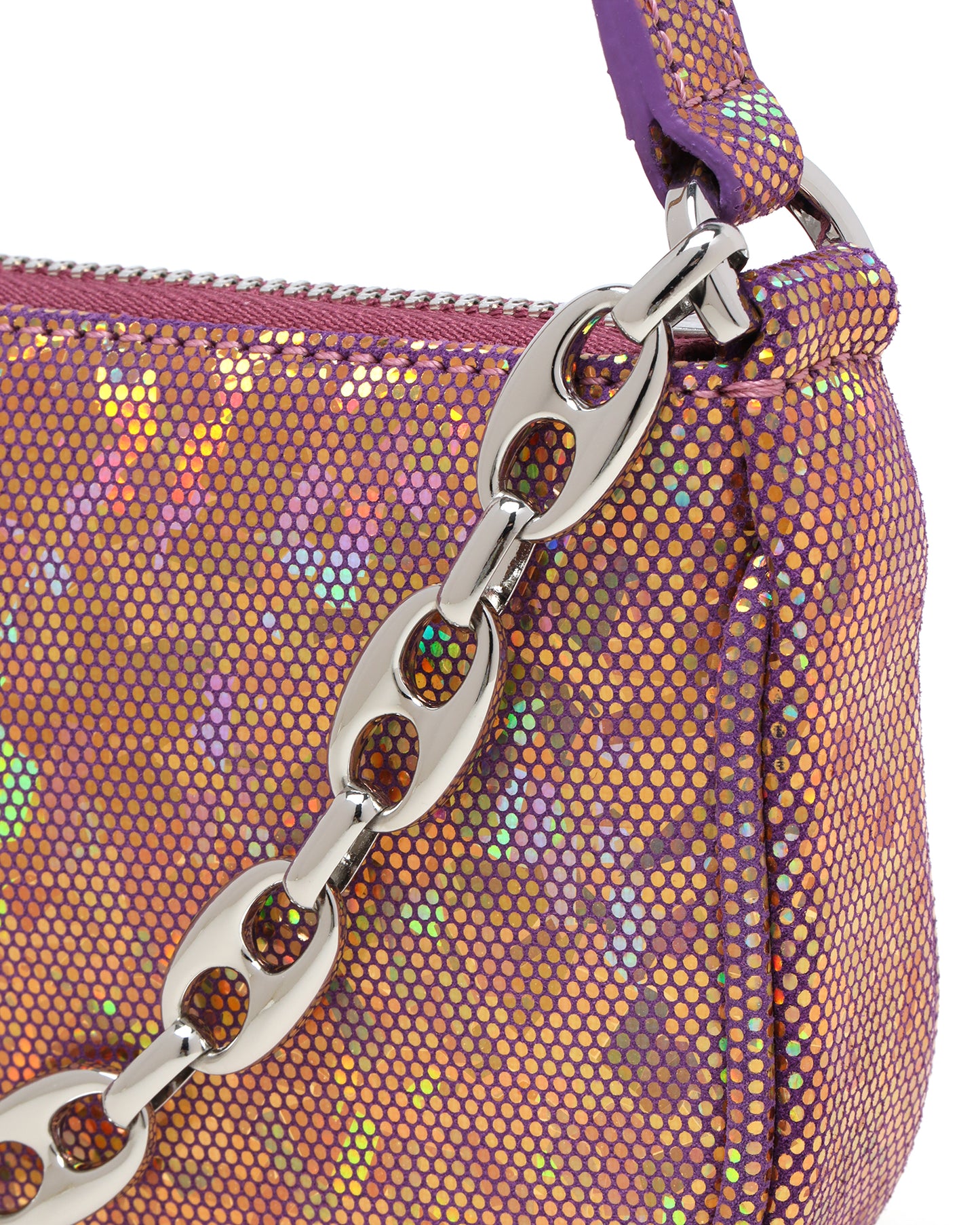 BY FAR Mini Rachel hologram shoulder bag