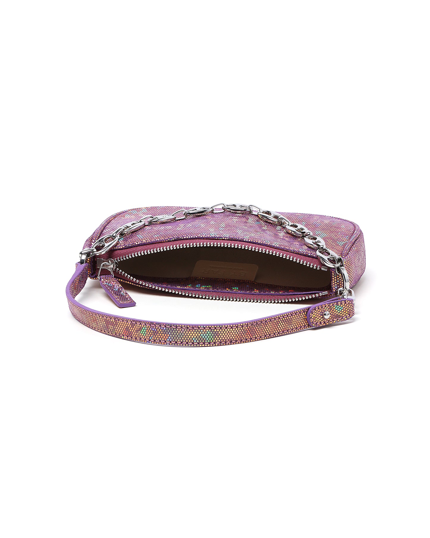 BY FAR Mini Rachel hologram shoulder bag