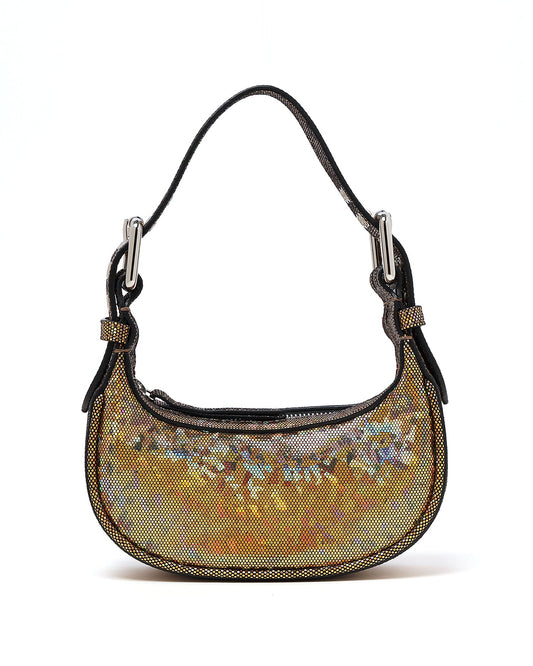 BY FAR Mini Soho hologram shoulder bag