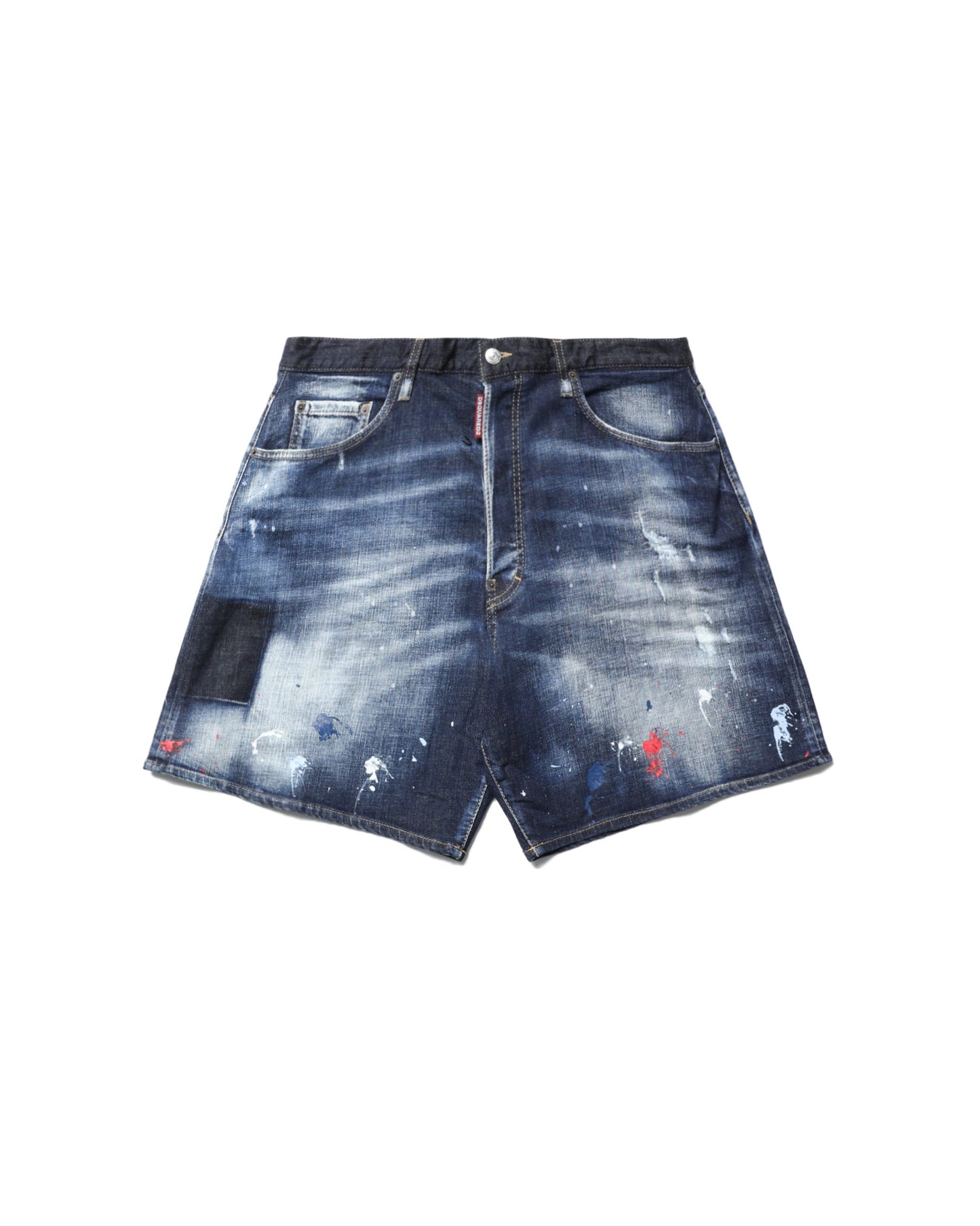 DSQUARED2 Paint splattered loose-fit denim shorts