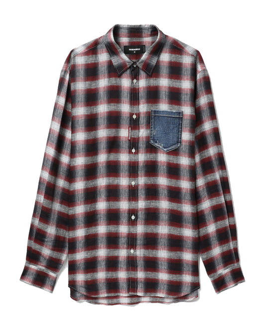 DSQUARED2 Demin pocket plaid shirt