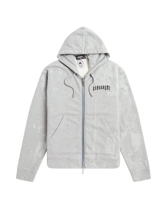 DSQUARED2 Logo spray zip-up hoodie