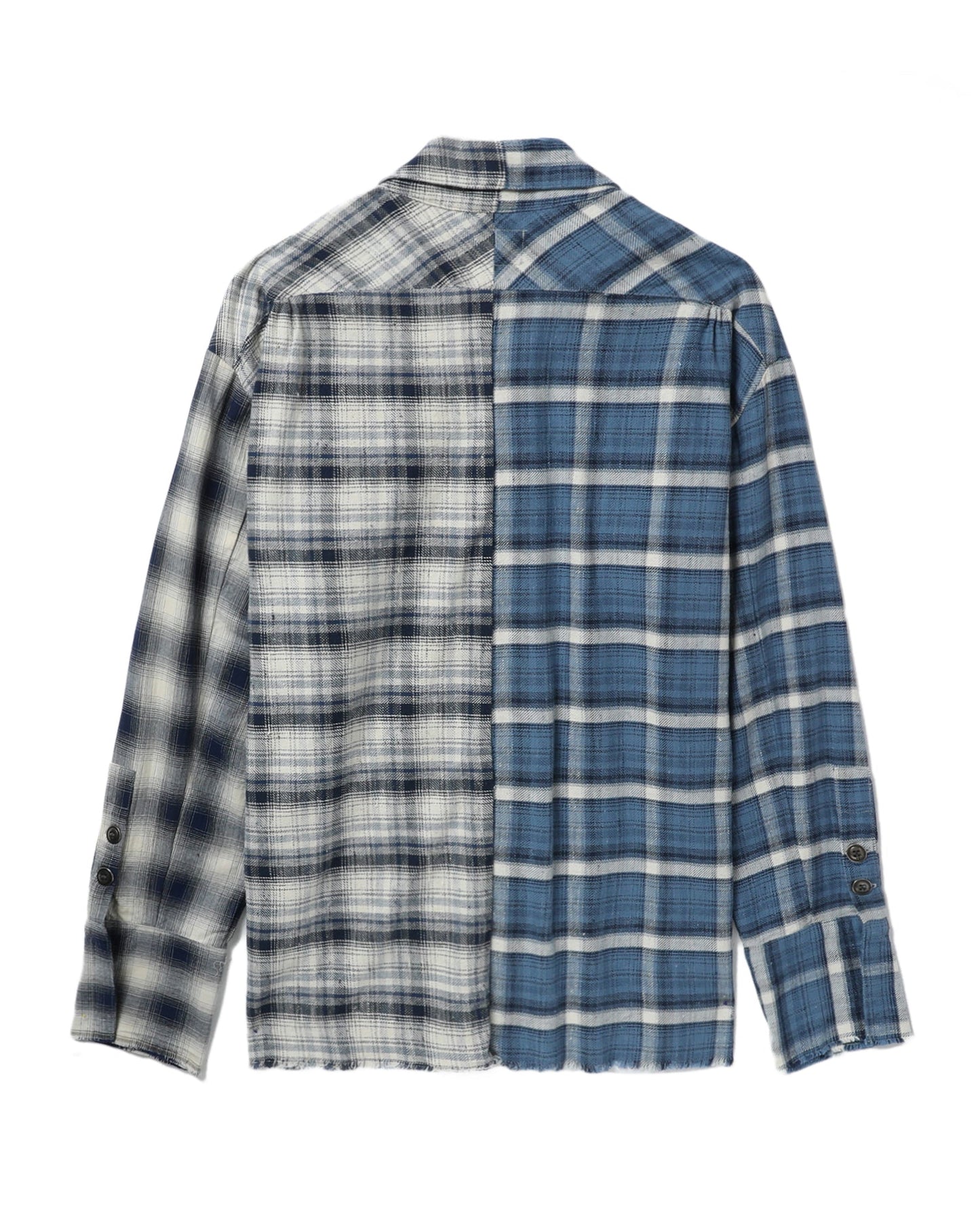 GREG LAUREN Mixed plaid boxy shirt