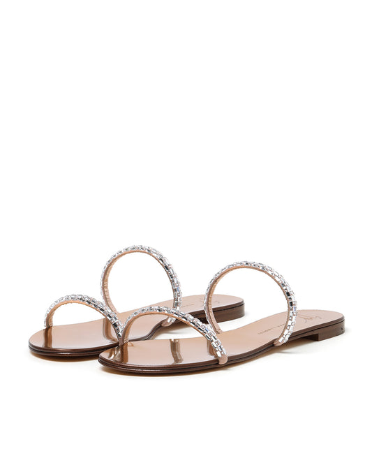 GIUSEPPE ZANOTTI Crystal-embellished flat sandals