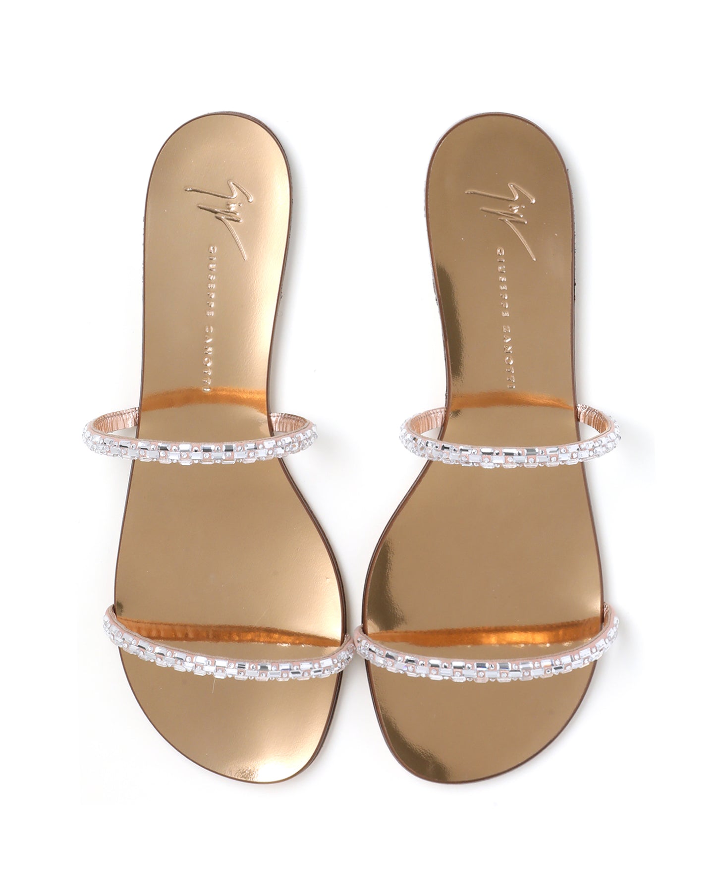 GIUSEPPE ZANOTTI Crystal-embellished flat sandals