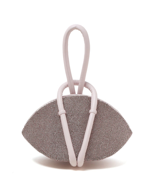 KARA crystal matellic mesh cocktail pink bag