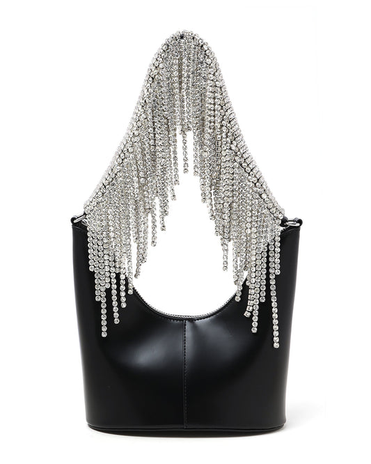 KARA crystal fringed handle bag