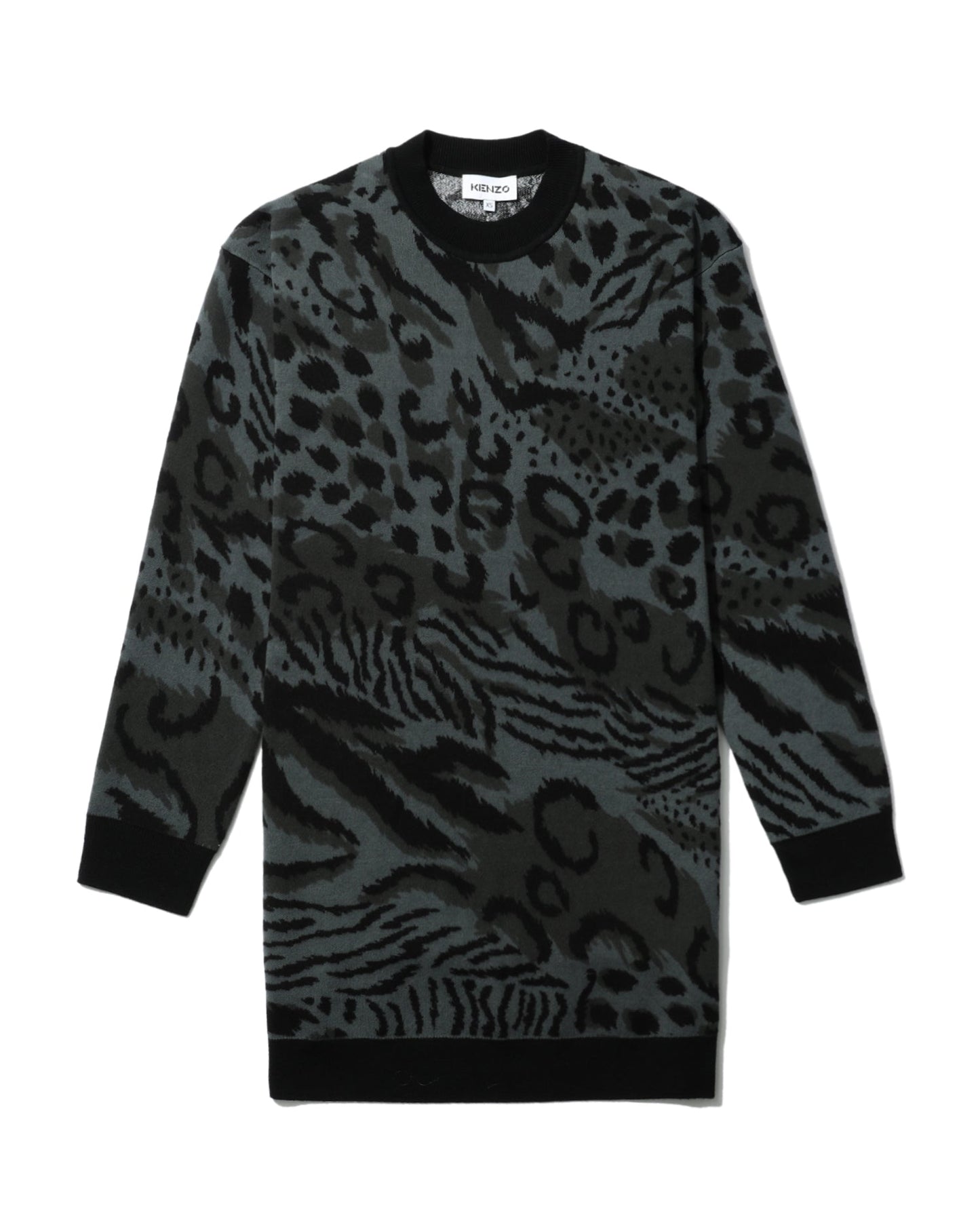 KENZO Animal print mini knit dress