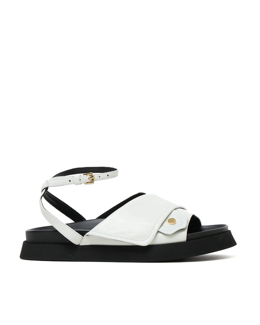 MOSCHINO Crossover leather strap sandals