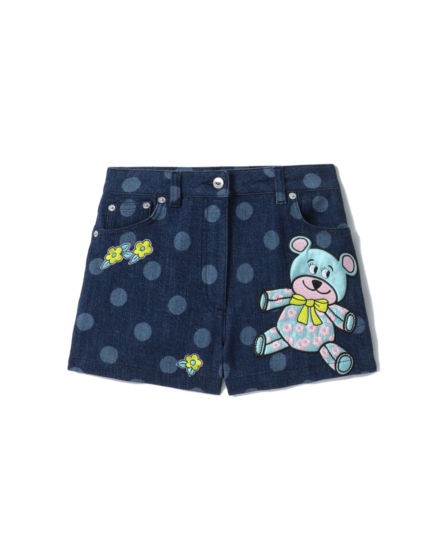 MOSCHINO Bear patch denim shorts