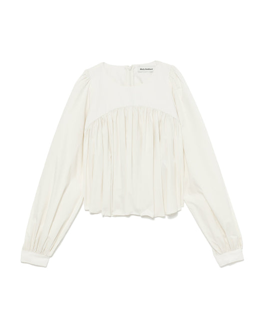 MOLLY GODDARD Gathered crew neck blouse