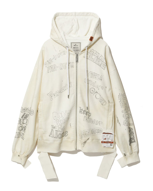 MAISON MIHARA YASUHIRO Printed zip-up hoodie