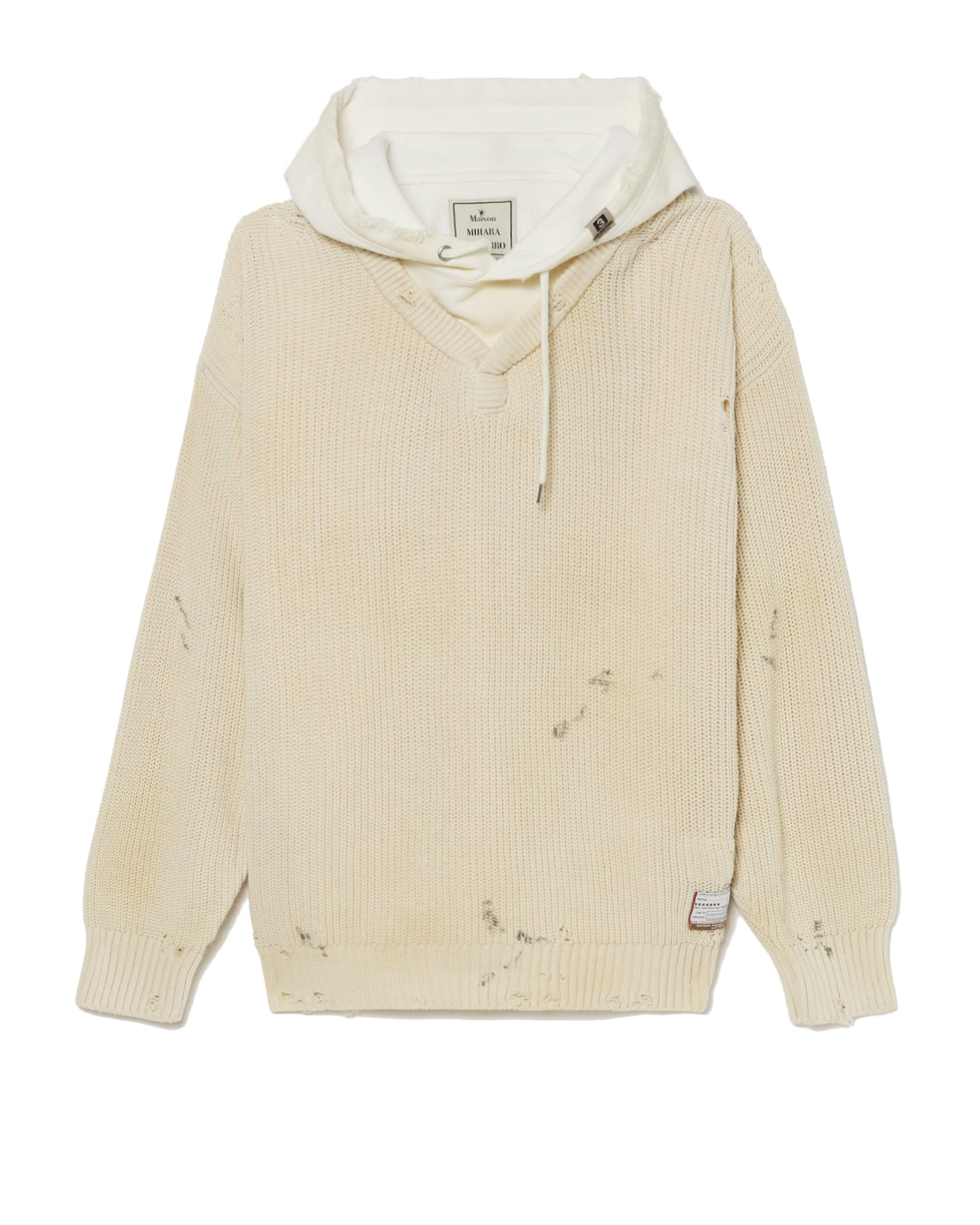 Mihara Yasuhiro knit top with cotton sweat hood