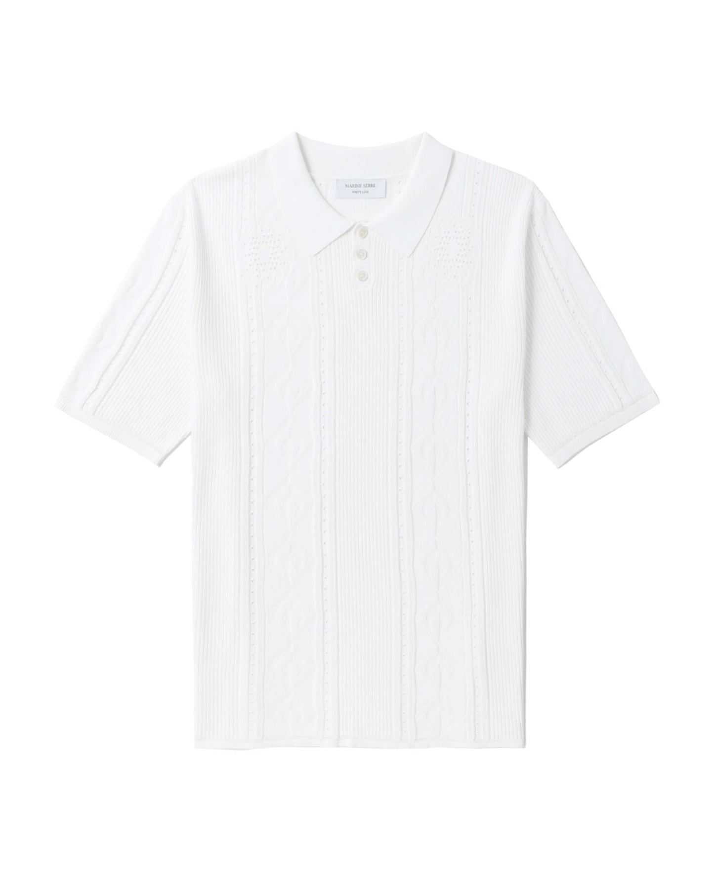 MARINE SERRE Pointelle knitted polo