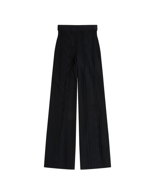 MARINE SERRE Pointelle knitted relaxe pants