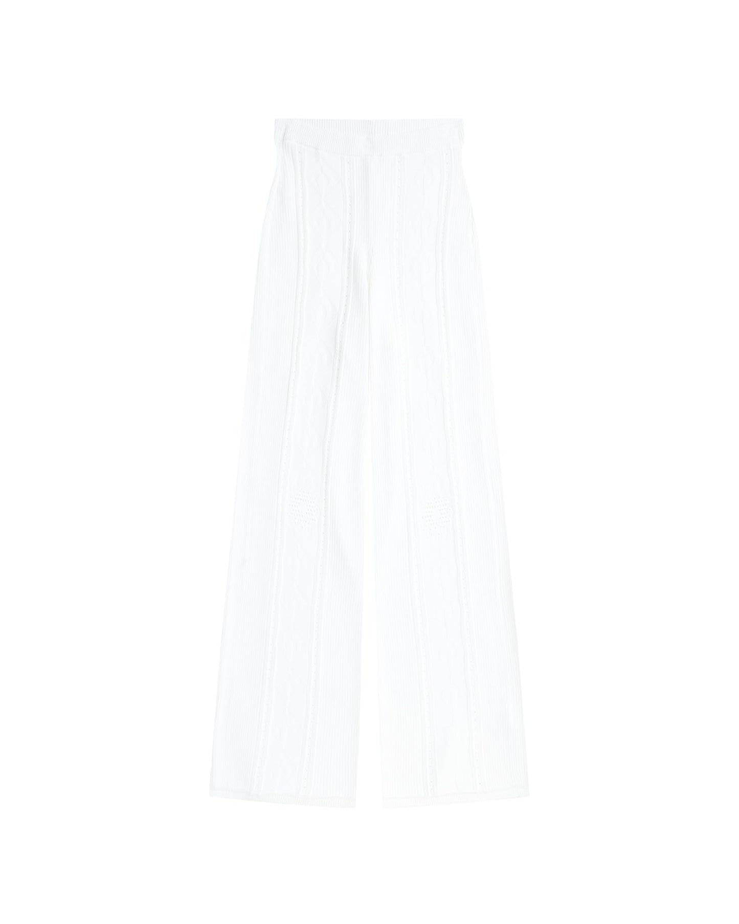 MARINE SERRE Pointelle knitted relaxe pants