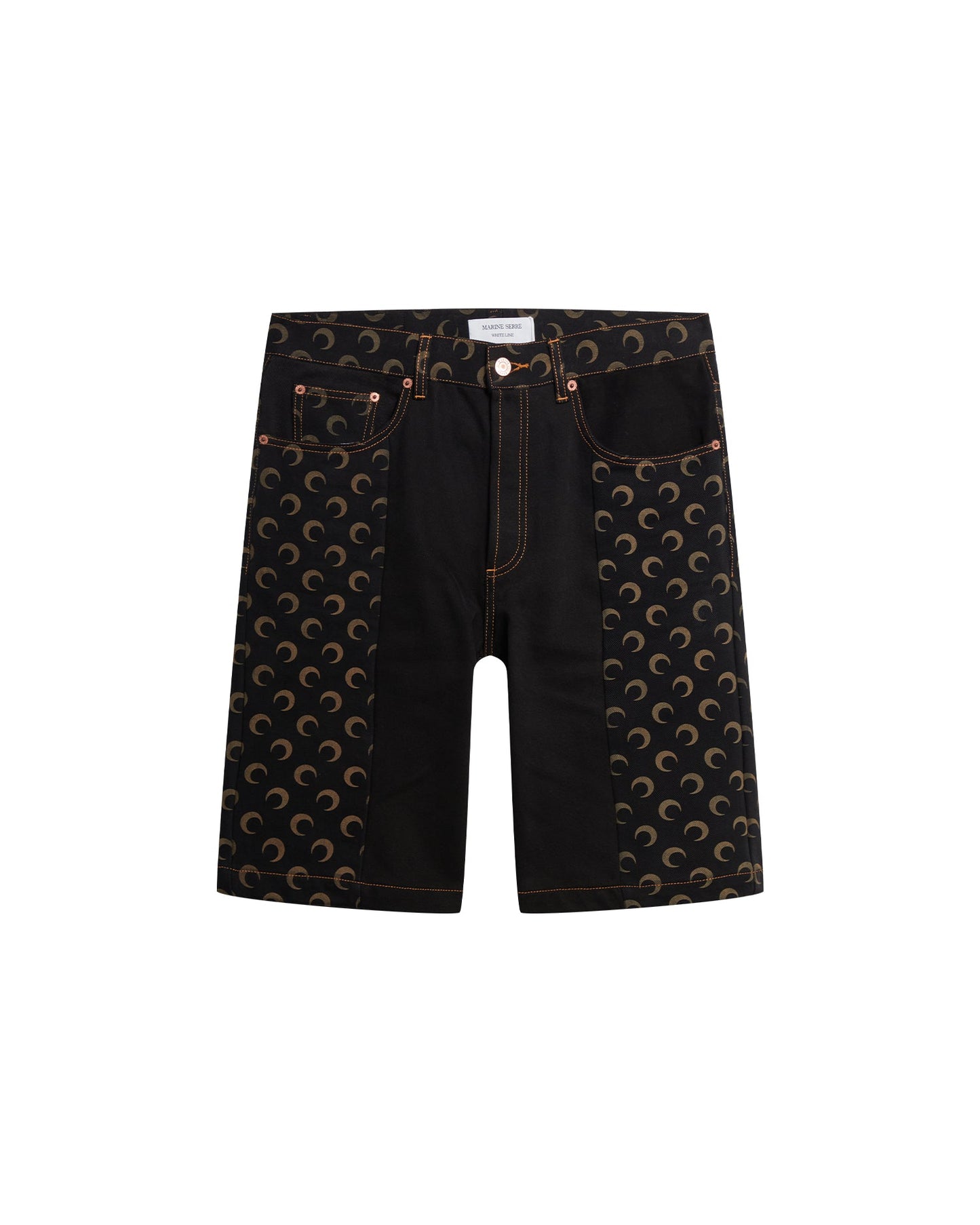 MARINE SERRE Moon-panel denim shorts