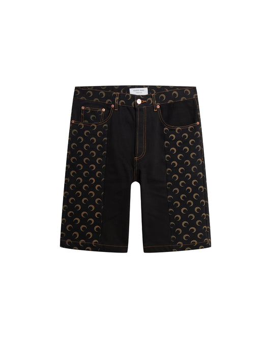 MARINE SERRE Moon-panel denim shorts