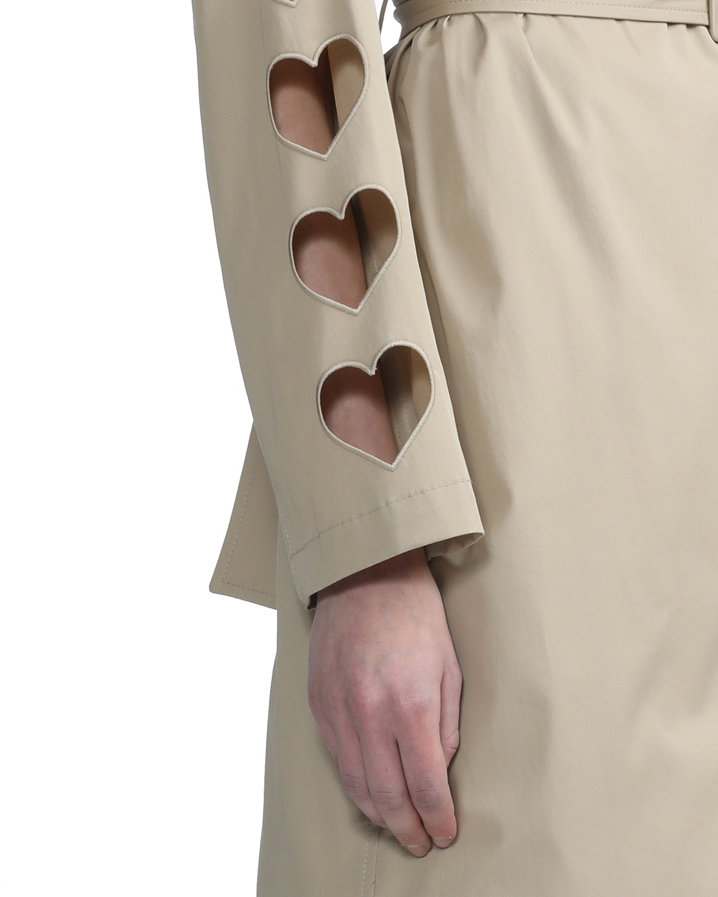 MSGM Heart cut-out cotton trench coat