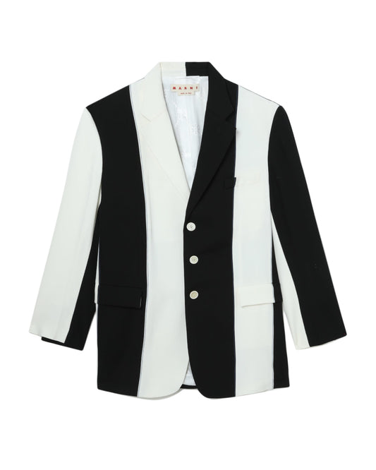 MARNI Black & White stripe wool blazer