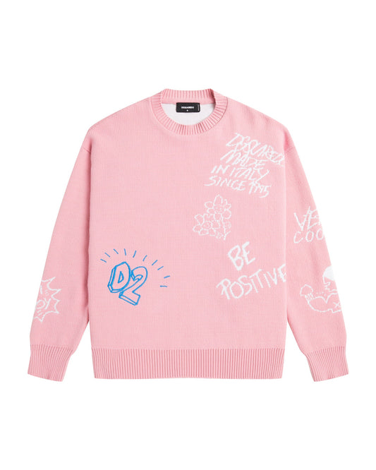 DSQUARED2 Scribbles knit pullover