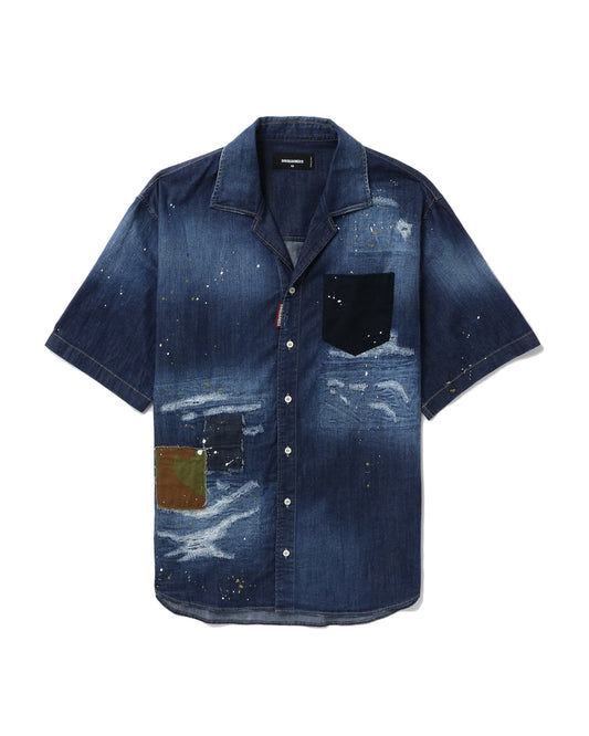 DSQUARED2 Distressed patchwork shirt