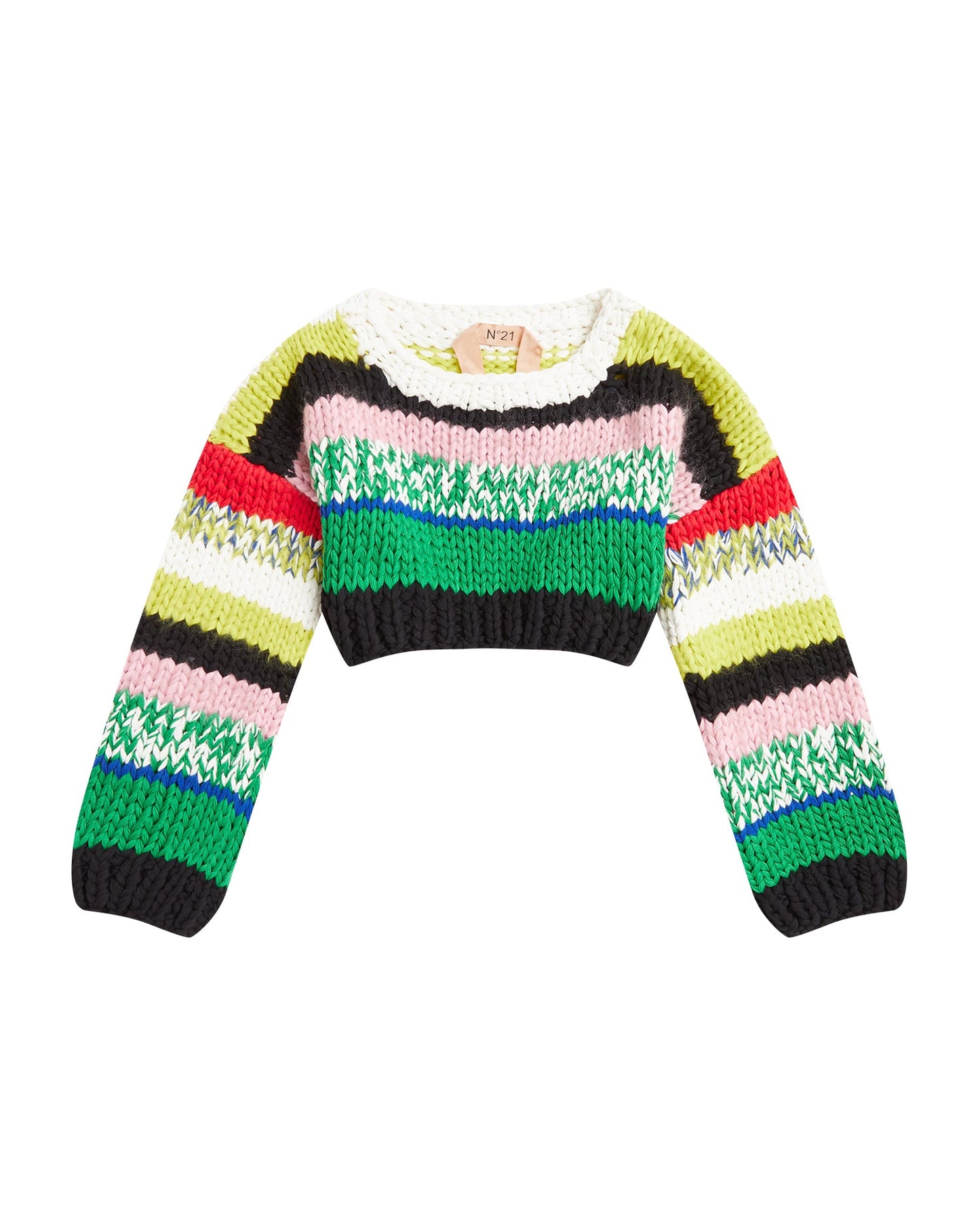 NO.21 Multi boarder cropped sweater