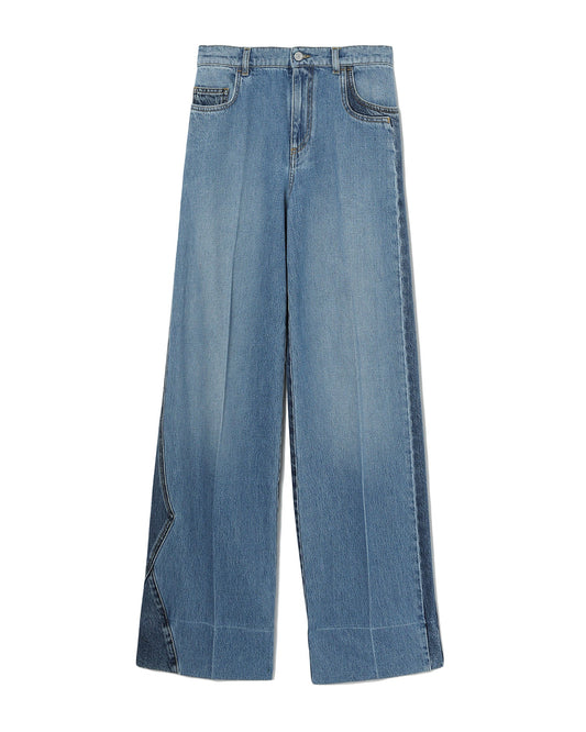 PHILOSOPHY DI LORENZO SERAFINI Patchwork wide leg jeans