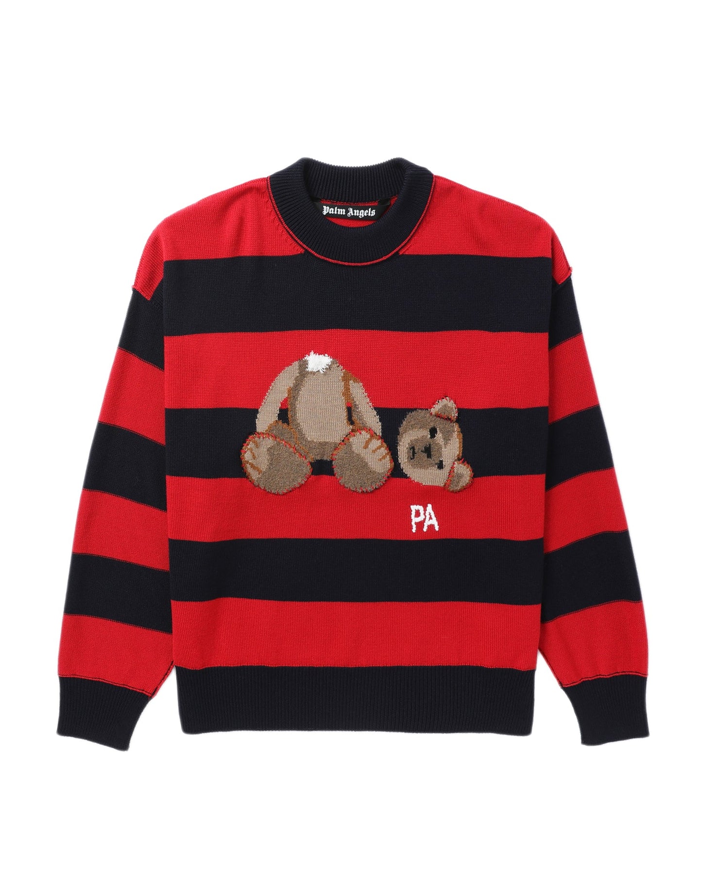 PALM ANGELS Bear striped knitted sweater