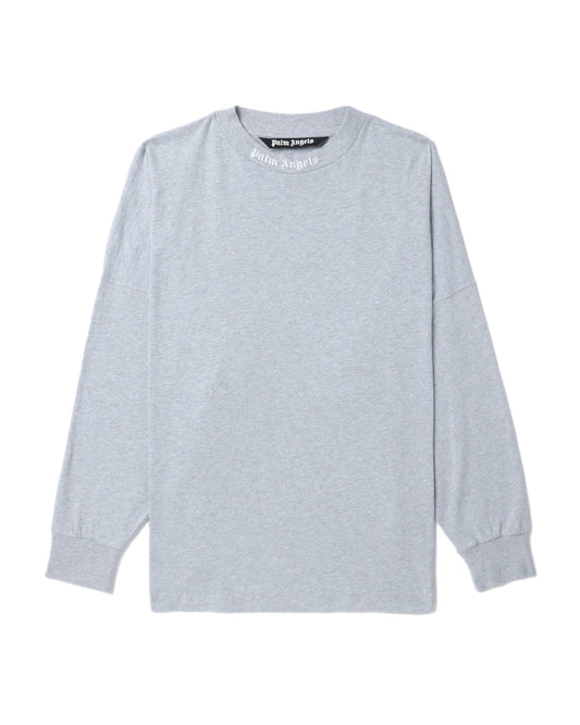 PALM ANGELS Logo long sleeve tee Gray