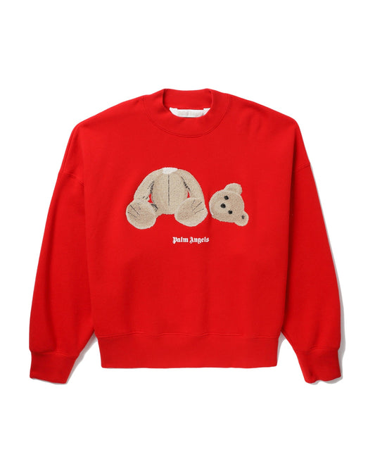 PALM ANGELS Bear print sweatshirt Red