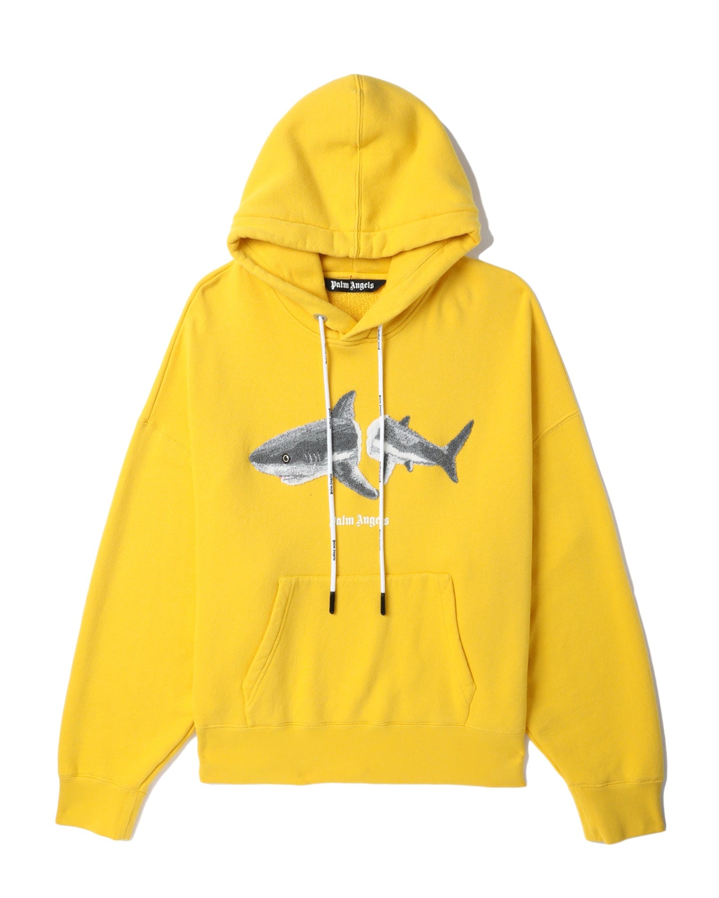 PALM ANGELS Shark print hoodie Yellow