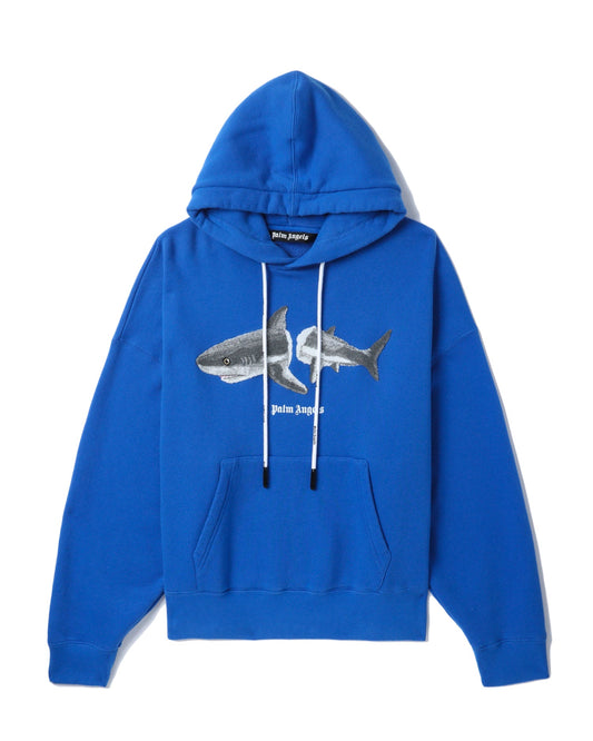 PALM ANGELS Shark print hoodie Blue