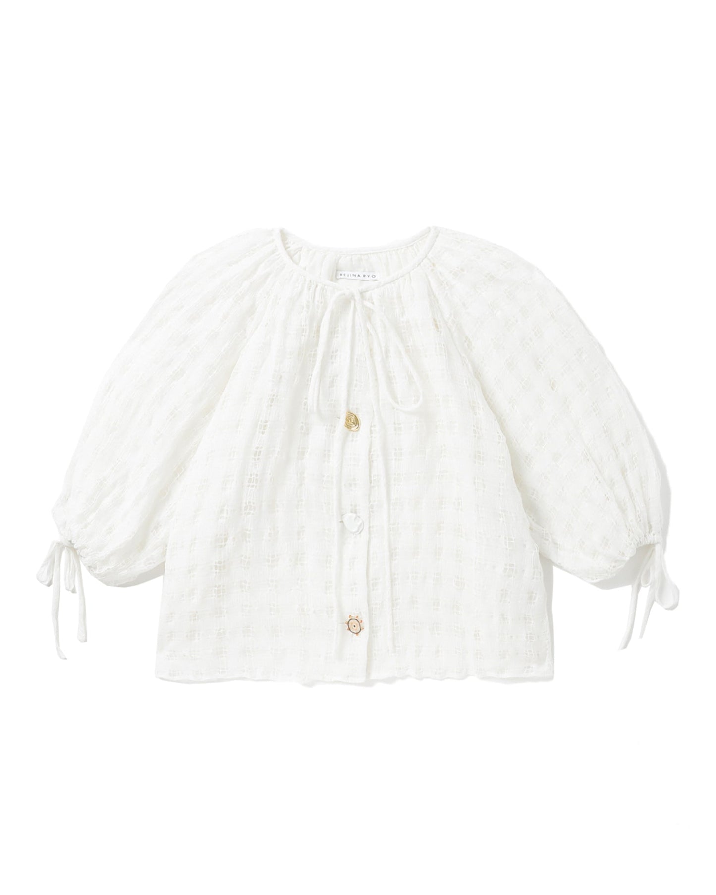 REJINA PYO Puffed sleeves cropped top