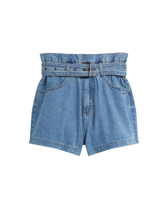 SEA Belted denim shorts