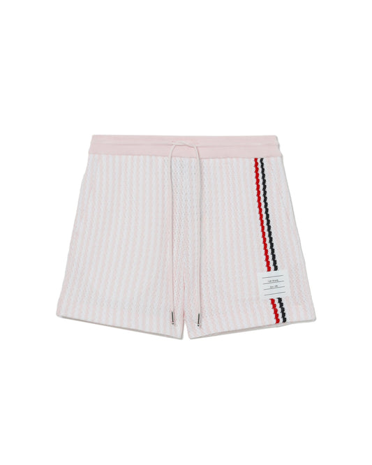 THOM BROWNE RWB stripe cotton knitted shorts