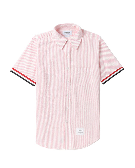 THOM BROWNE Cuff striped short sleeve shirt