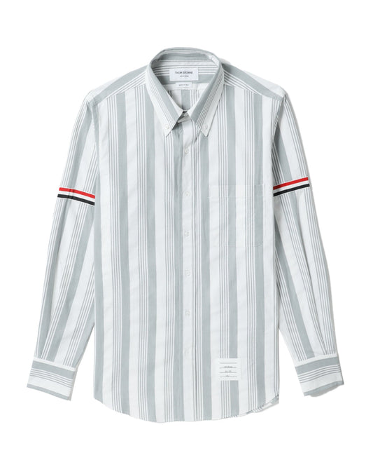 THOM BROWNE Arm band striped long sleeve shirt