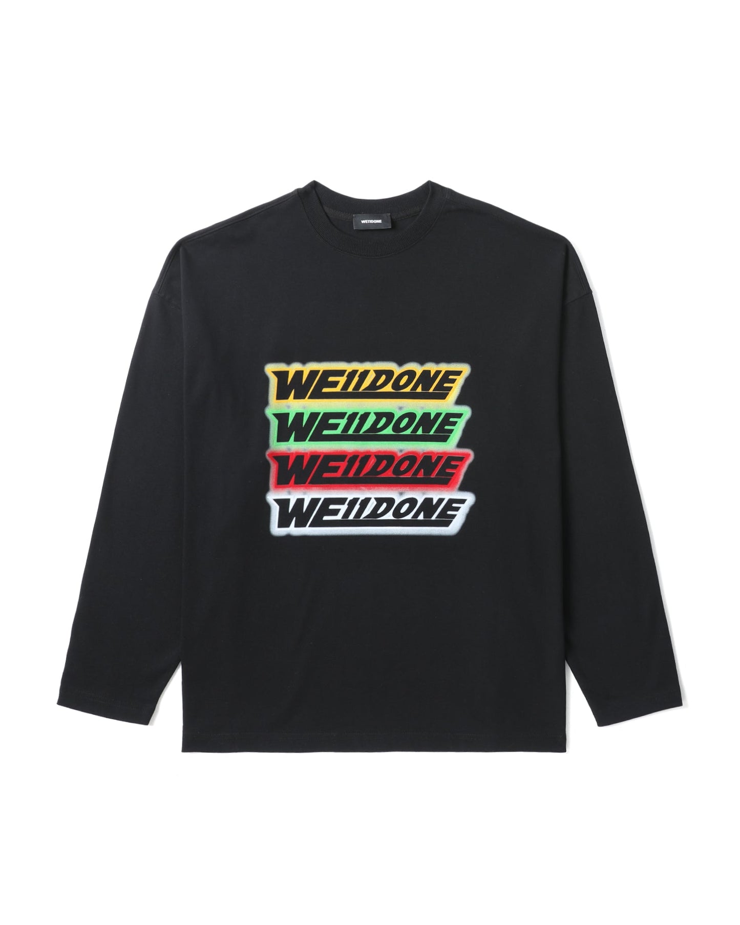 WE11DONE Rainbow logo long sleeve tee