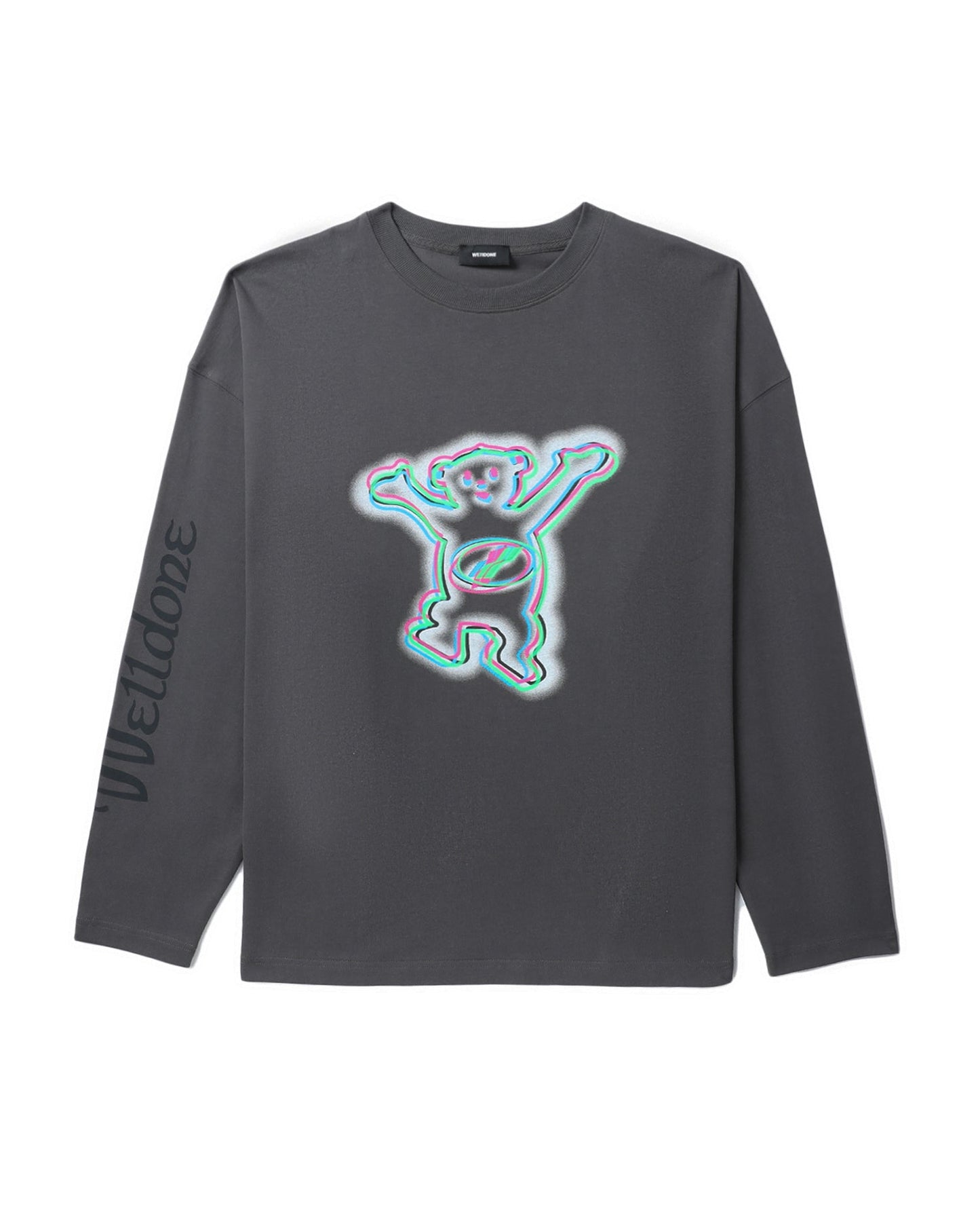 WE11DONE neon bear print long sleeves tee